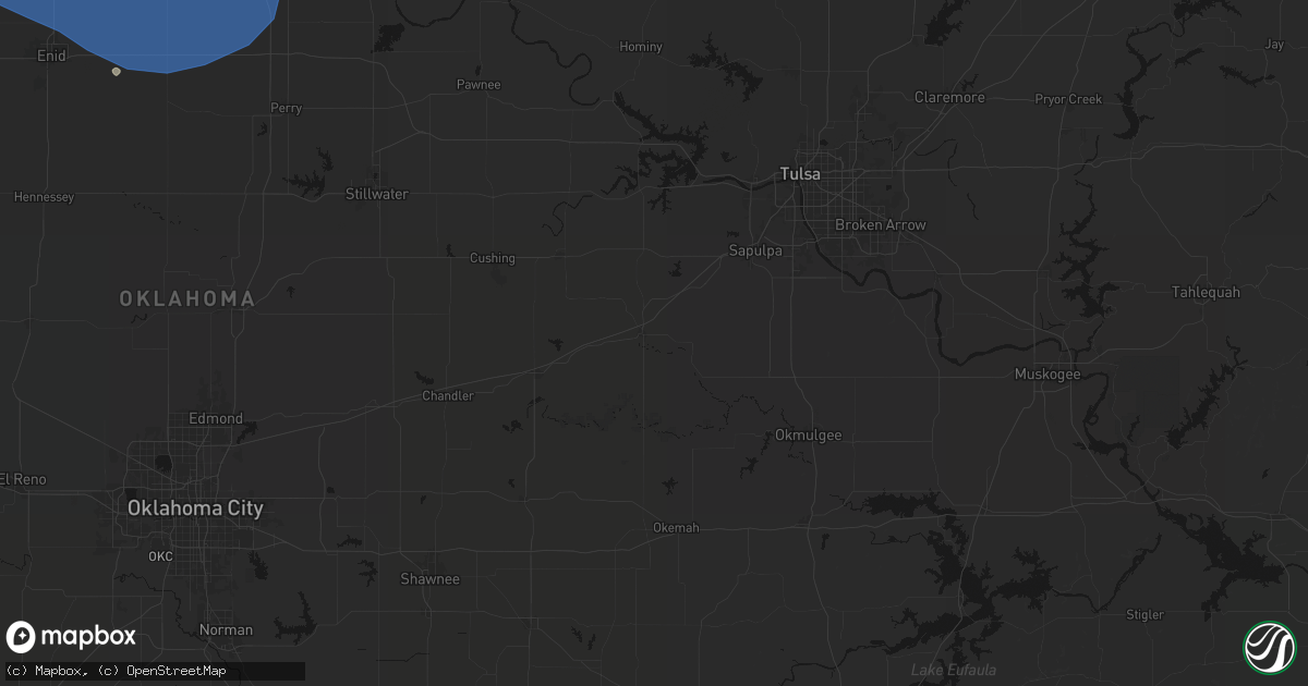 Hail map in Bristow, OK on June 12, 2026