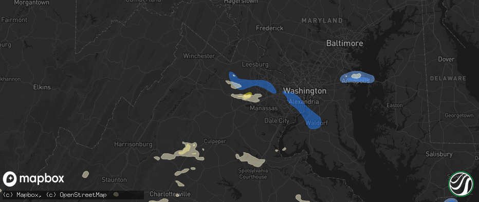 Hail map in Broad Run, VA on June 12, 2026