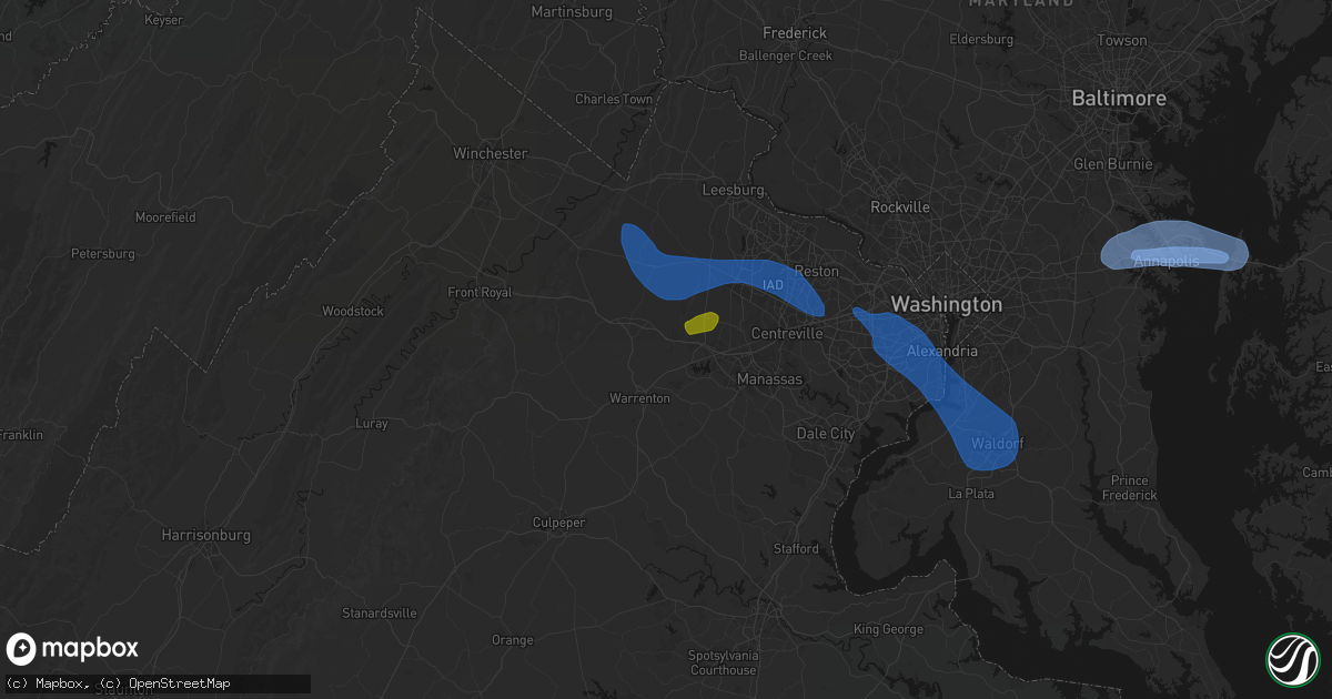Hail map in Broad Run, VA on June 12, 2026