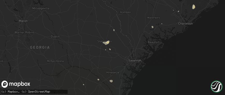 Hail map in Brooklet, GA on June 12, 2026