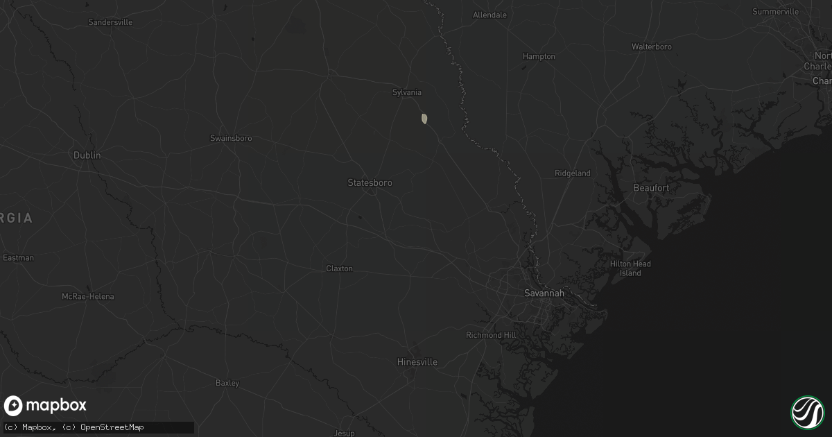Hail map in Brooklet, GA on June 12, 2026