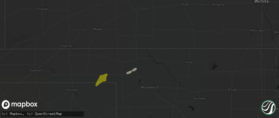 Hail map in Buffalo, OK on June 12, 2026