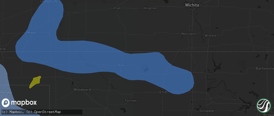 Hail map in Burlington, OK on June 12, 2026