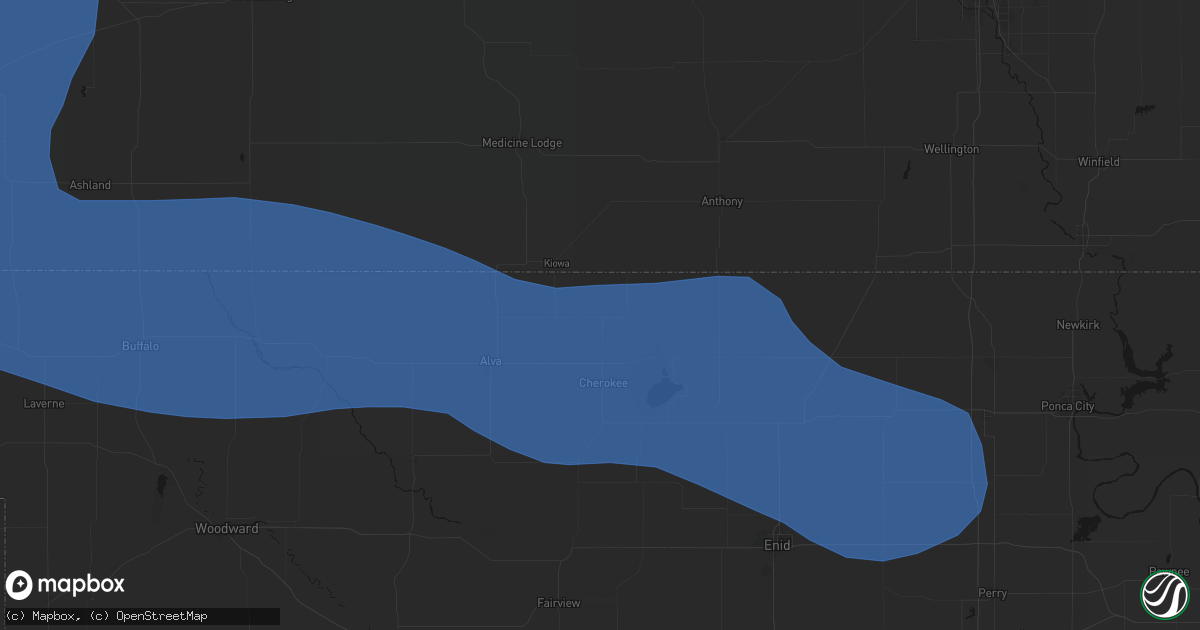 Hail map in Burlington, OK on June 12, 2026