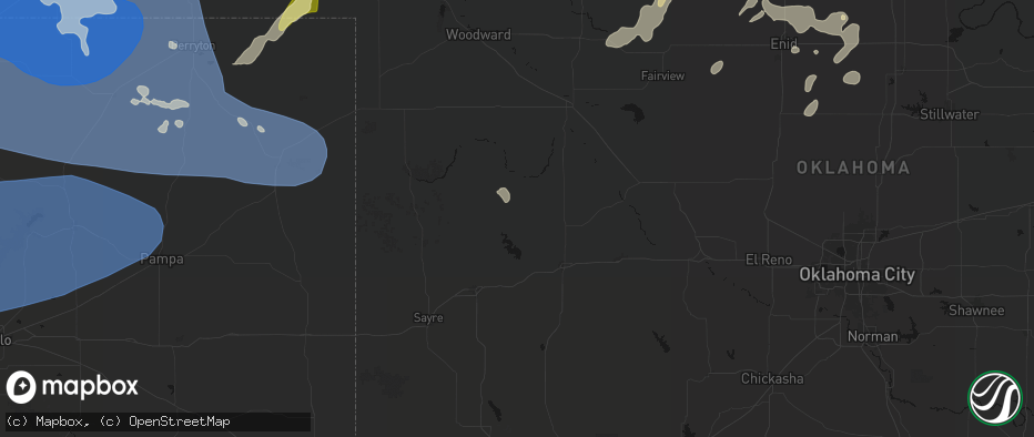 Hail map in Butler, OK on June 12, 2026
