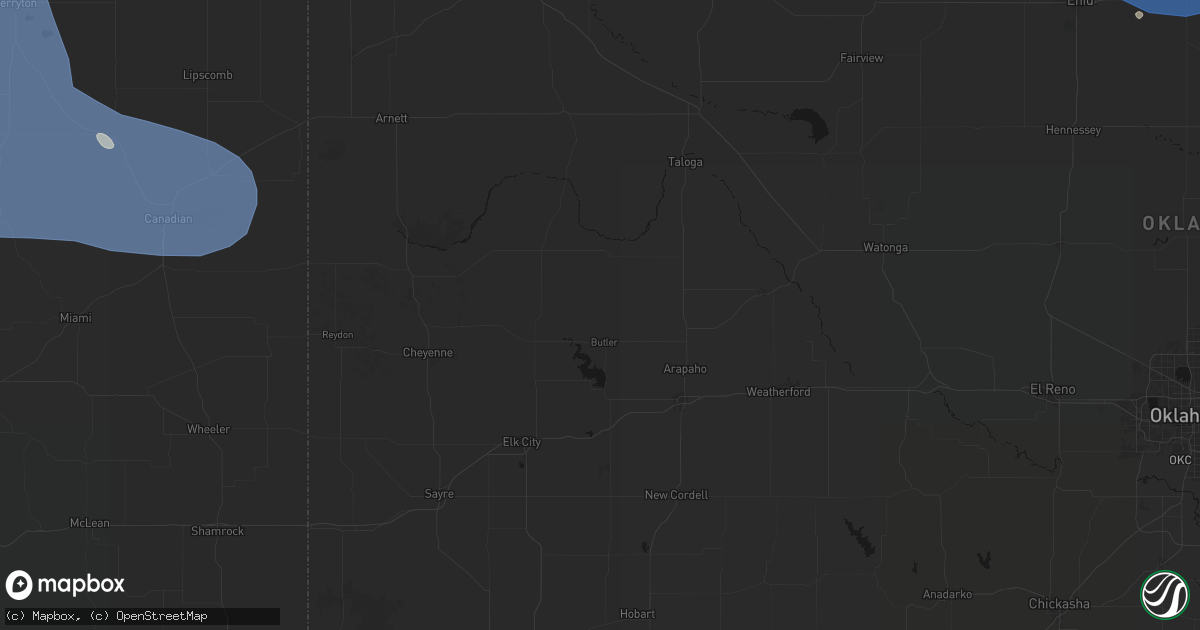 Hail map in Butler, OK on June 12, 2026
