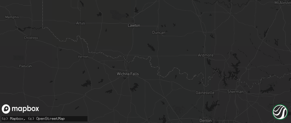 Hail map in Byers, TX on June 12, 2026