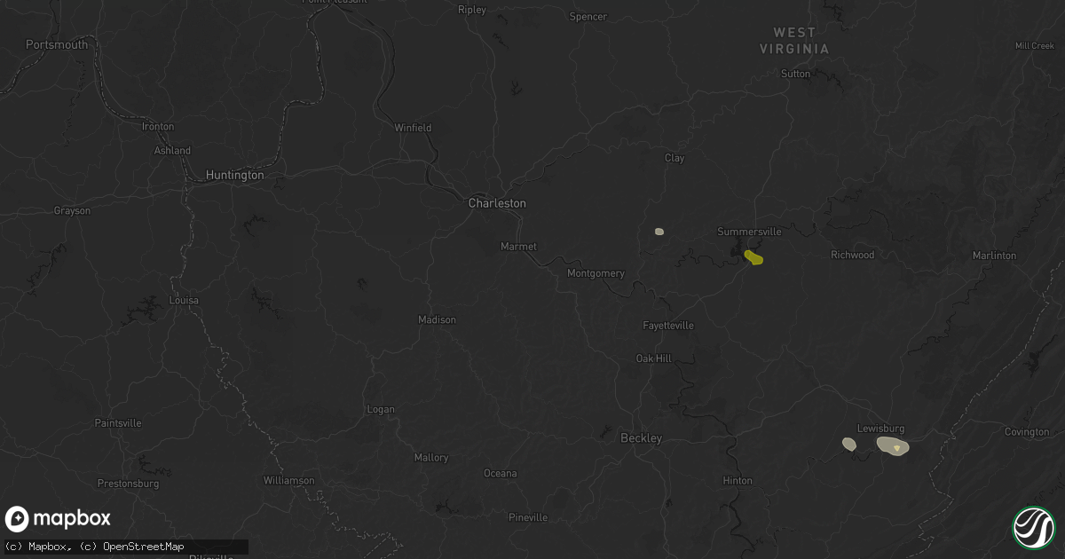 Hail map in Cabin Creek, WV on June 12, 2026