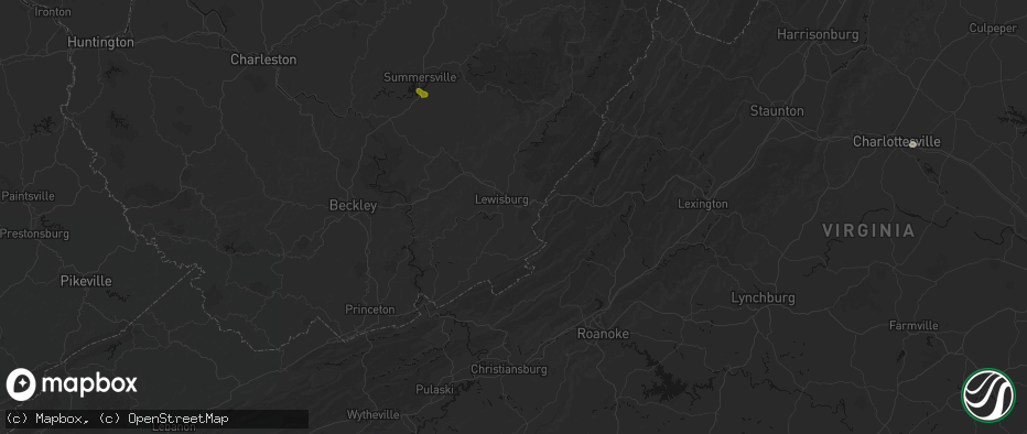 Hail map in Caldwell, WV on June 12, 2026