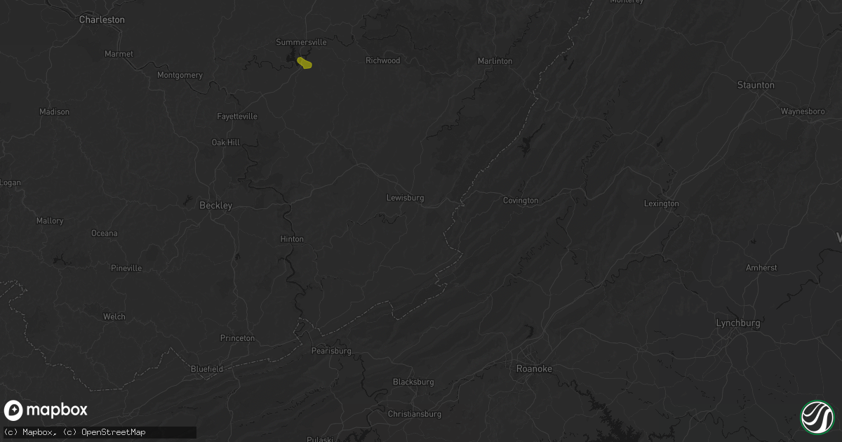 Hail map in Caldwell, WV on June 12, 2026