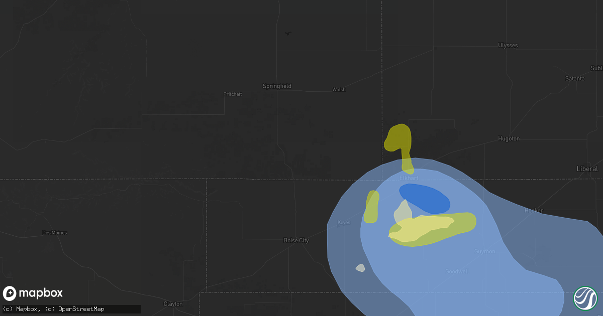 Hail map in Campo, CO on June 12, 2026