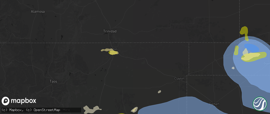 Hail map in Capulin, NM on June 12, 2026