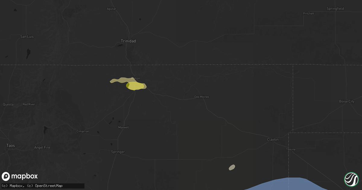Hail map in Capulin, NM on June 12, 2026