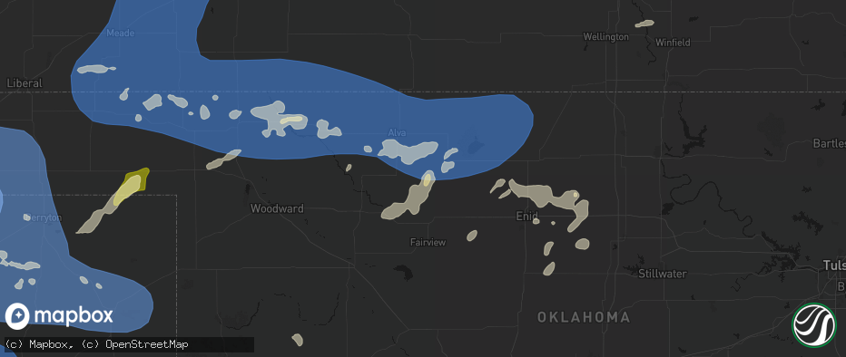 Hail map in Carmen, OK on June 12, 2026