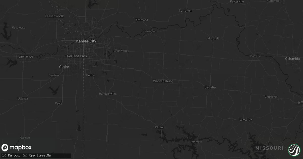 Hail map in Centerview, MO on June 12, 2026