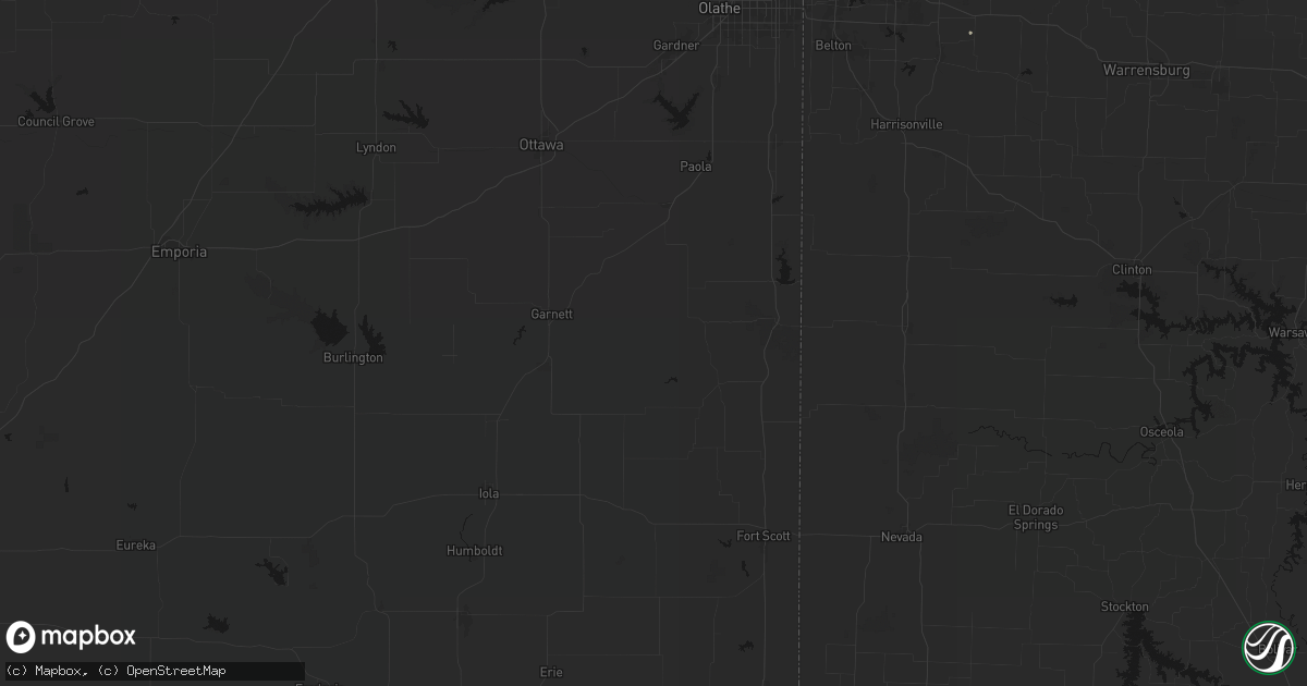 Hail map in Centerville, KS on June 12, 2026