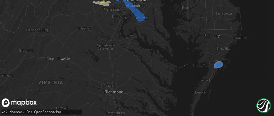 Hail map in Champlain, VA on June 12, 2026