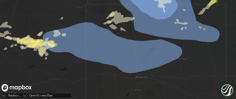 Hail map in Channing, TX on June 12, 2026