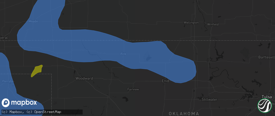 Hail map in Cherokee, OK on June 12, 2026