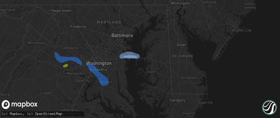 Hail map in Chester, MD on June 12, 2026