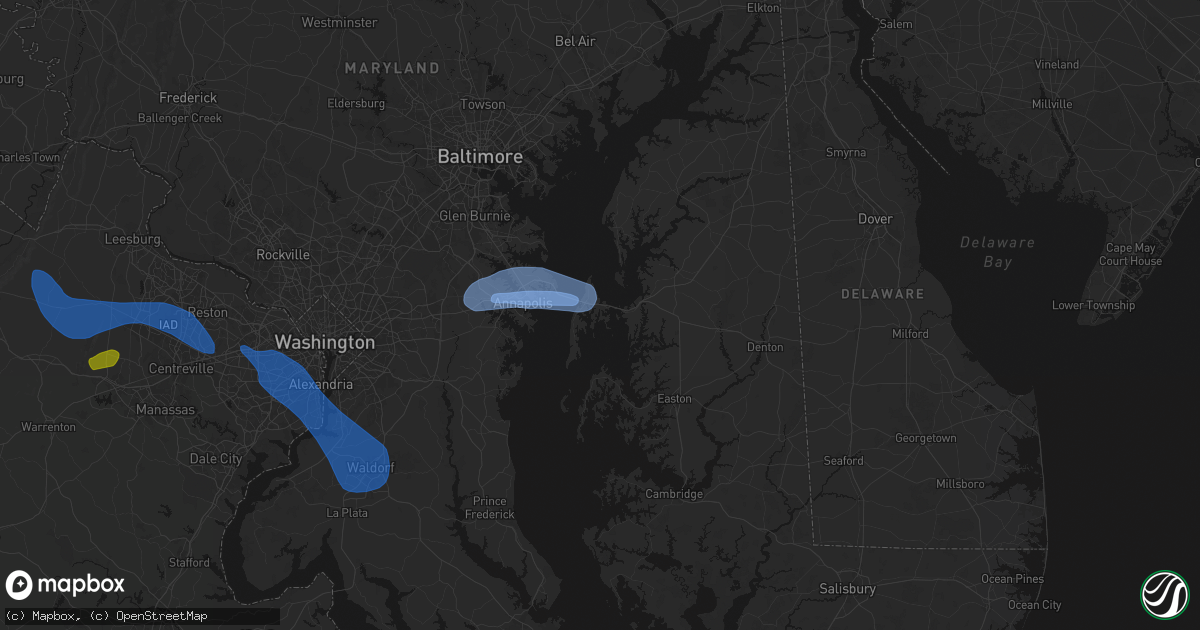 Hail map in Chester, MD on June 12, 2026