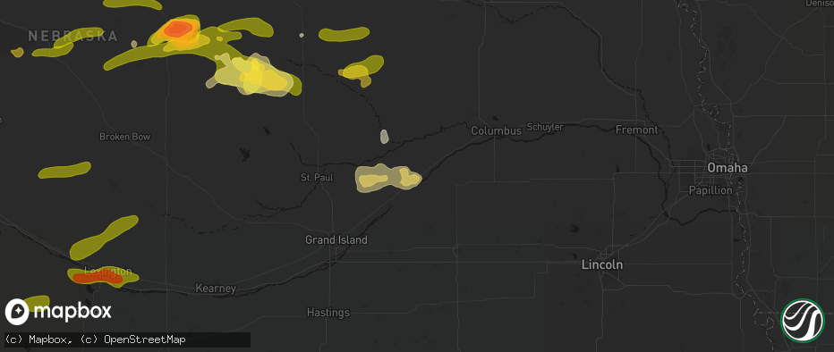 Hail map in Clarks, NE on June 12, 2026