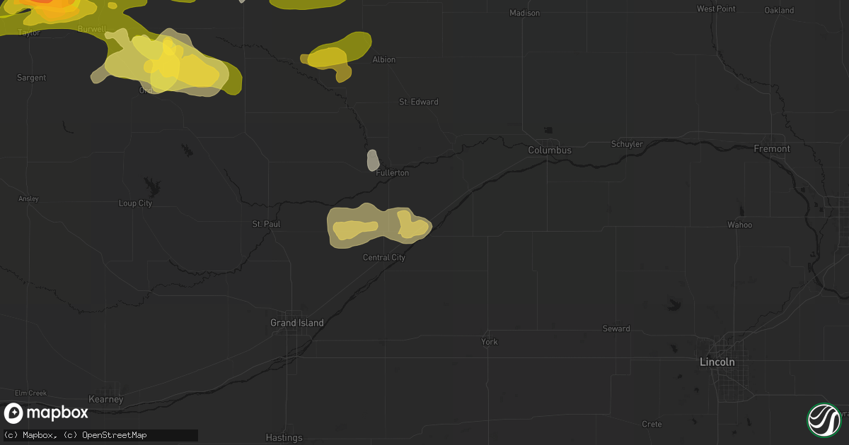 Hail map in Clarks, NE on June 12, 2026