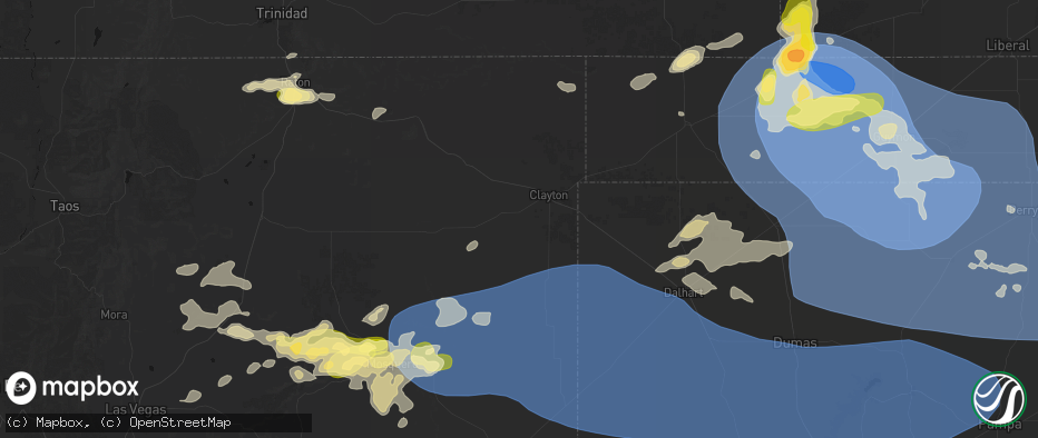 Hail map in Clayton, NM on June 12, 2026