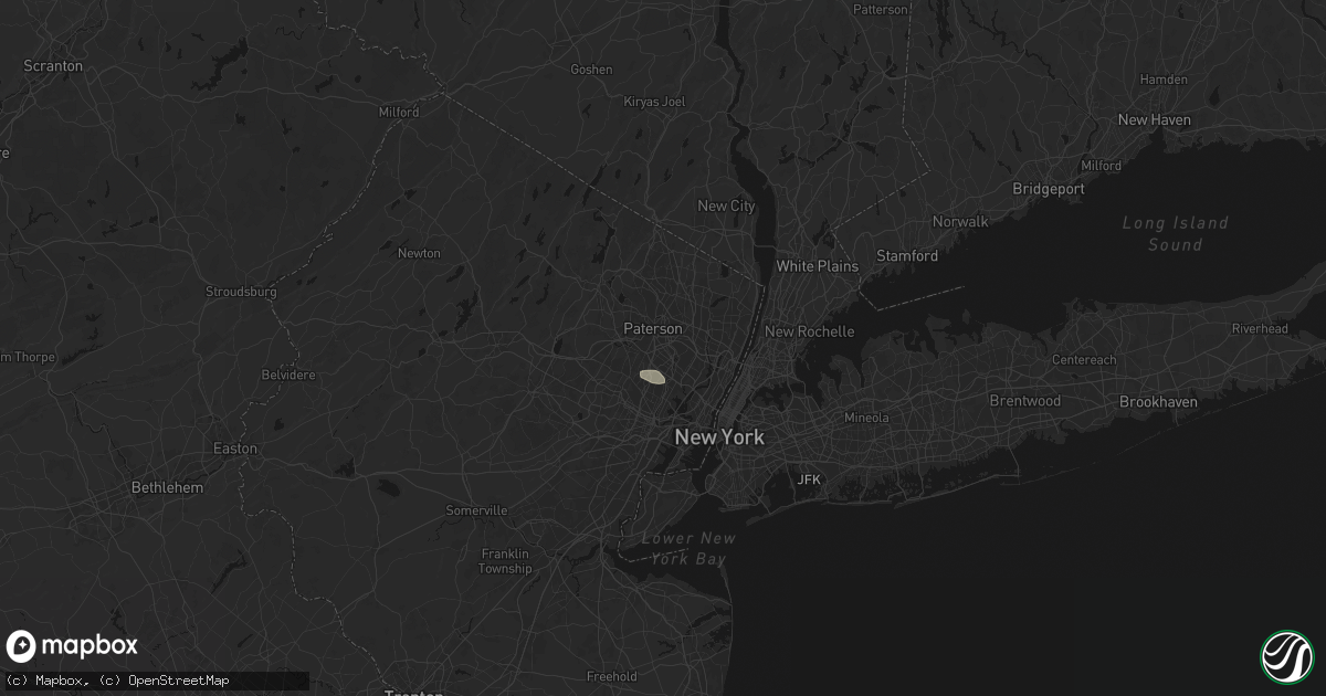 Hail map in Clifton, NJ on June 12, 2026