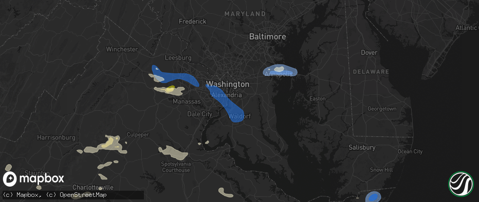 Hail map in Clinton, MD on June 12, 2026