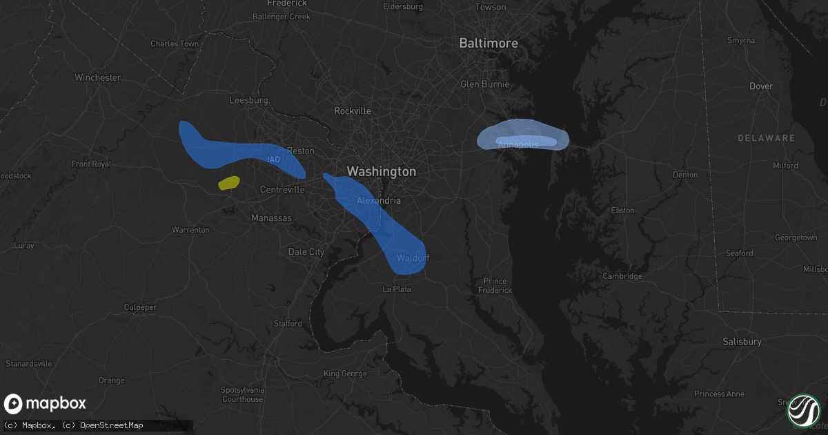 Hail map in Clinton, MD on June 12, 2026