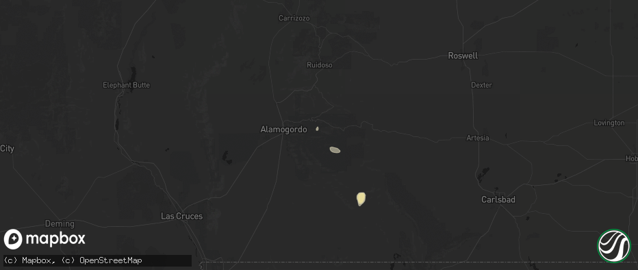 Hail map in Cloudcroft, NM on June 12, 2026