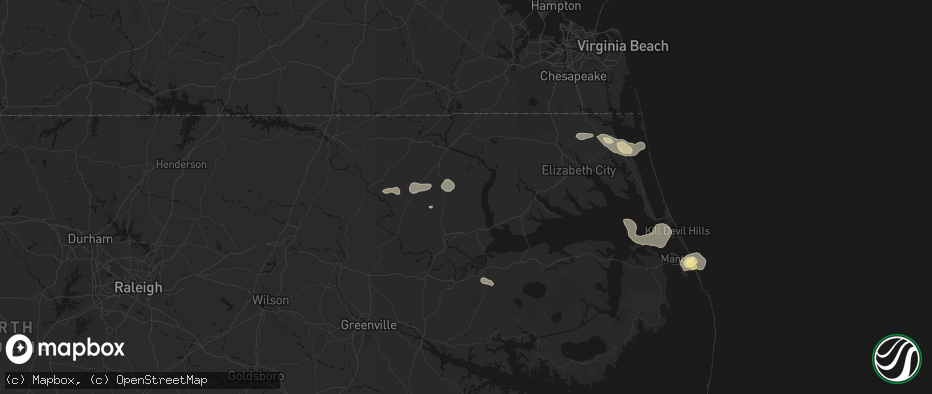 Hail map in Colerain, NC on June 12, 2026