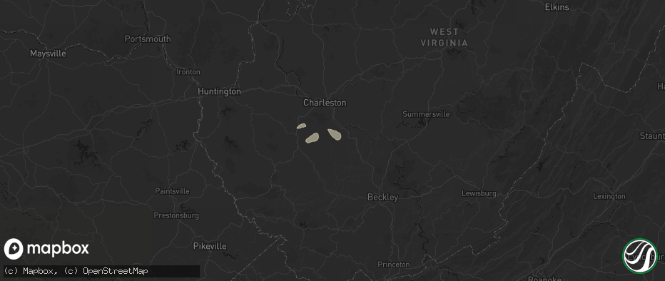 Hail map in Comfort, WV on June 12, 2026