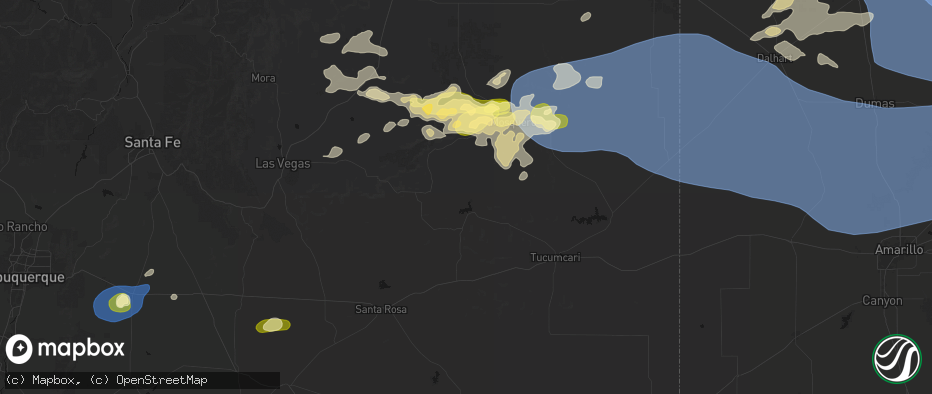 Hail map in Conchas Dam, NM on June 12, 2026