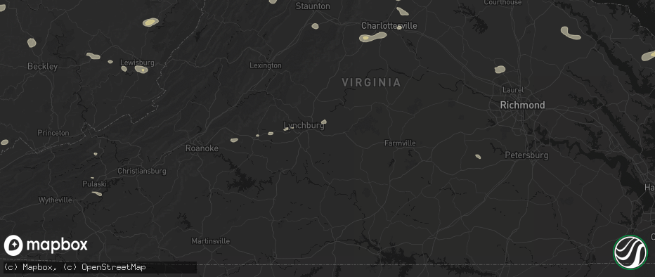 Hail map in Concord, VA on June 12, 2026