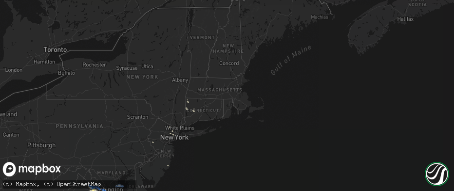 Hail map in Connecticut on June 12, 2026