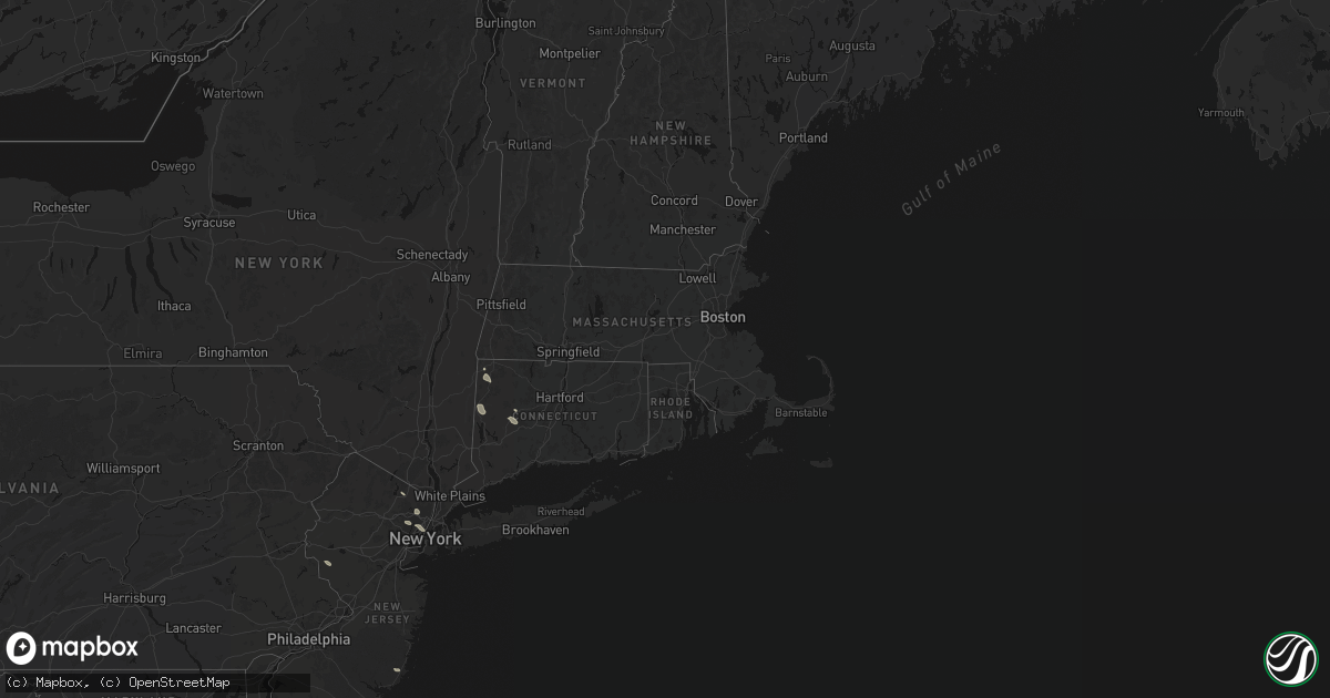 Hail map in Connecticut on June 12, 2026