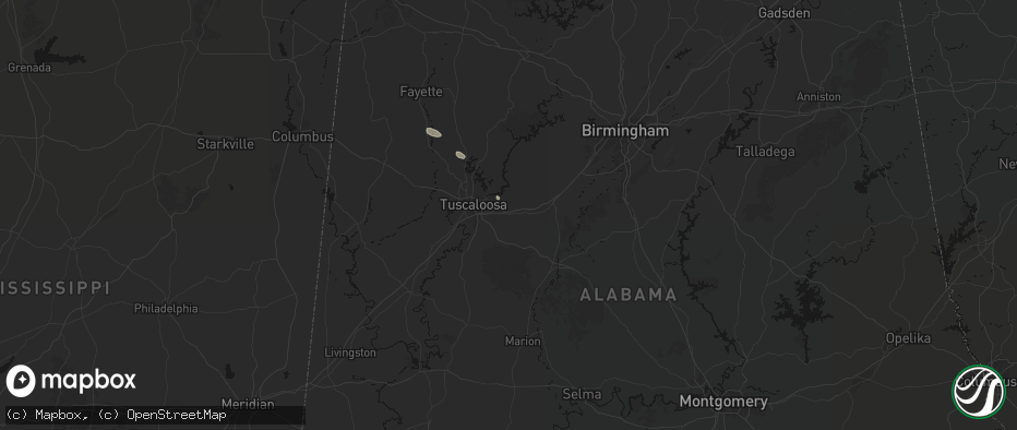 Hail map in Cottondale, AL on June 12, 2026