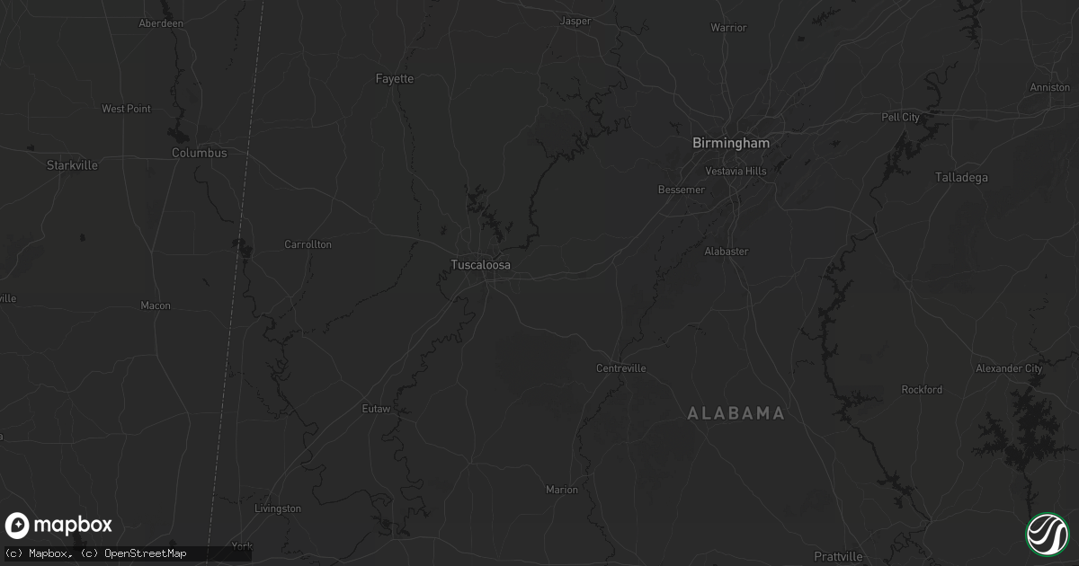 Hail map in Cottondale, AL on June 12, 2026