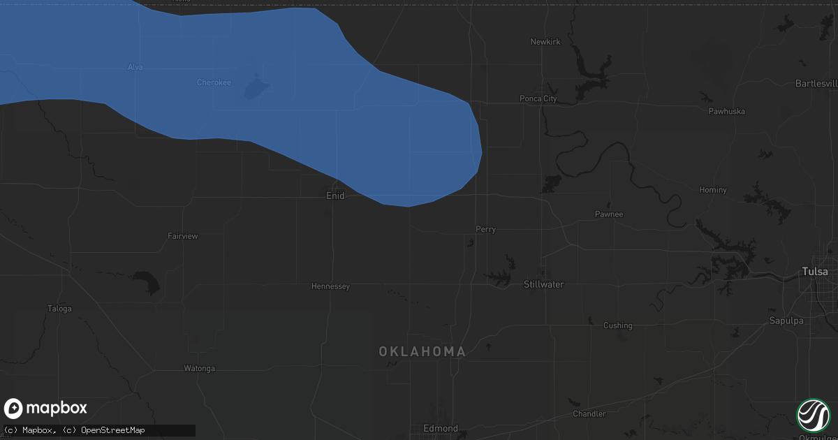 Hail map in Covington, OK on June 12, 2026