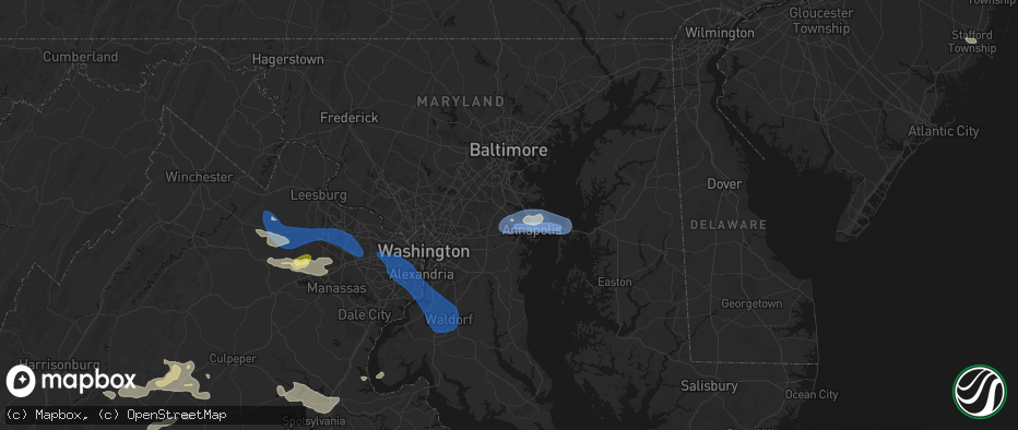 Hail map in Crownsville, MD on June 12, 2026