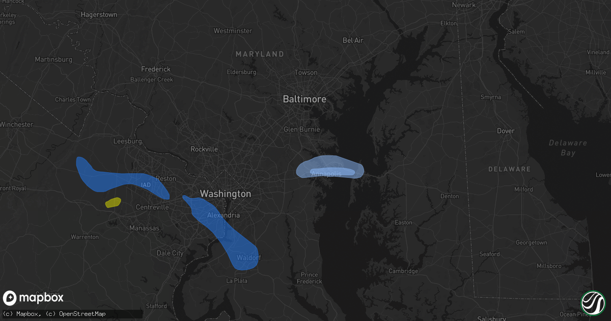 Hail map in Crownsville, MD on June 12, 2026