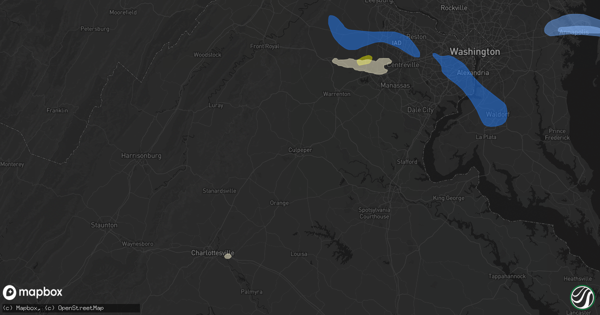 Hail map in Culpeper, VA on June 12, 2026