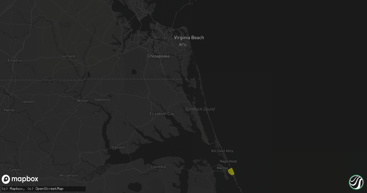 Hail map in Currituck, NC on June 12, 2026