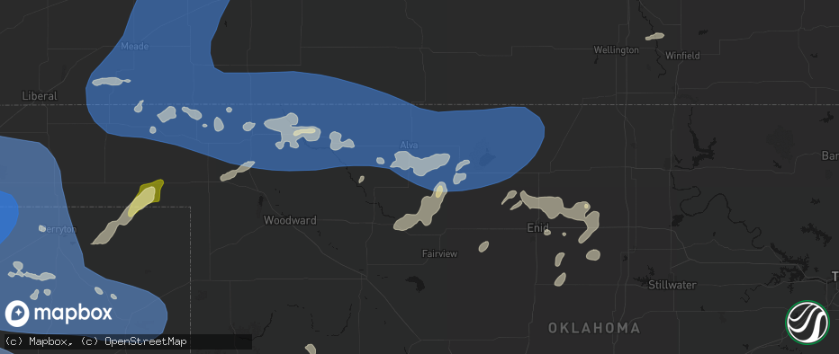 Hail map in Dacoma, OK on June 12, 2026