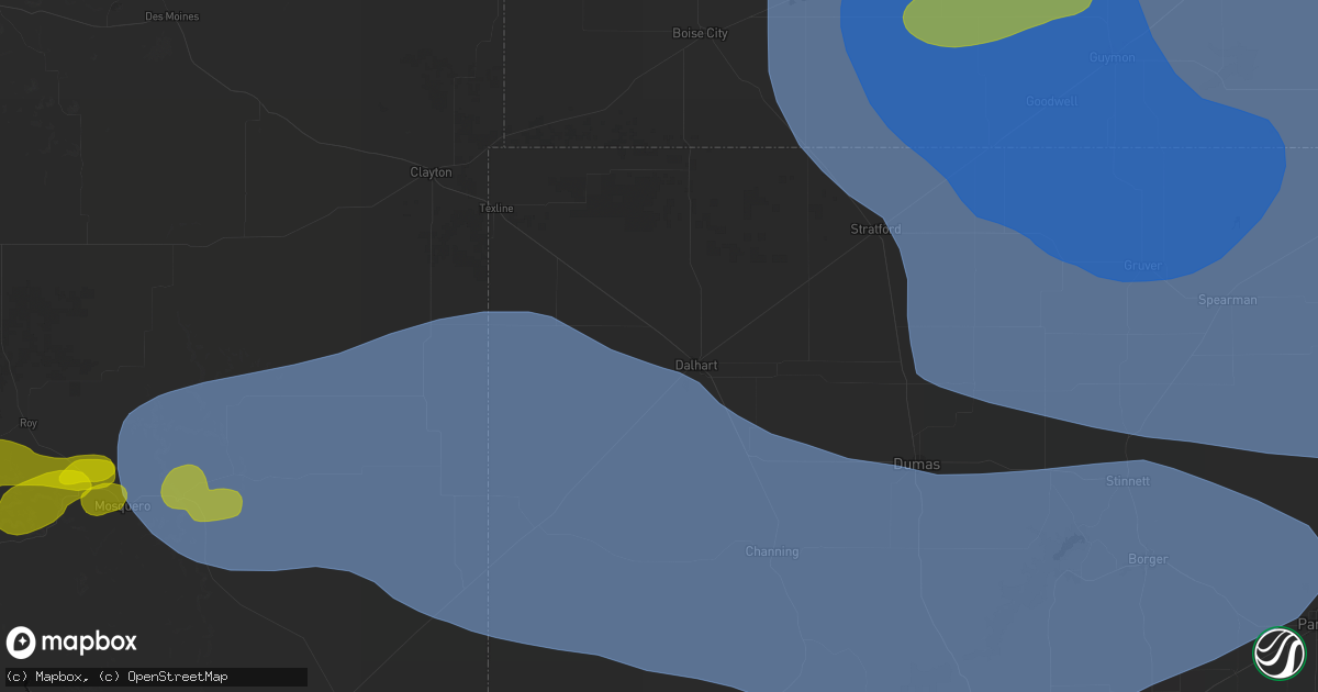 Hail map in Dalhart, TX on June 12, 2026
