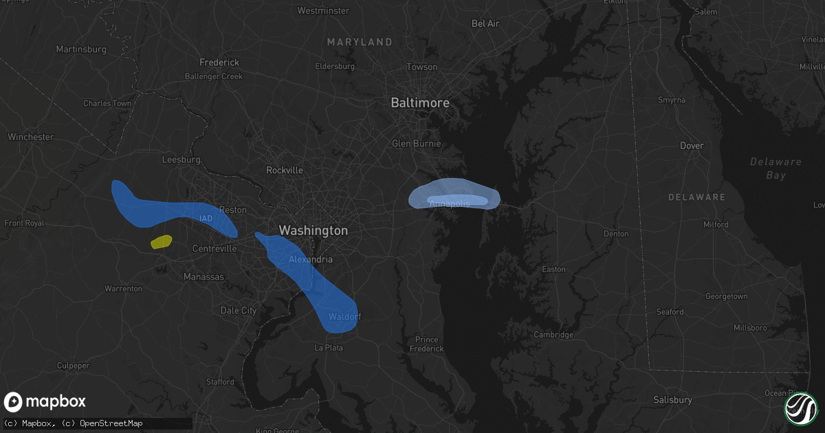 Hail map in Davidsonville, MD on June 12, 2026