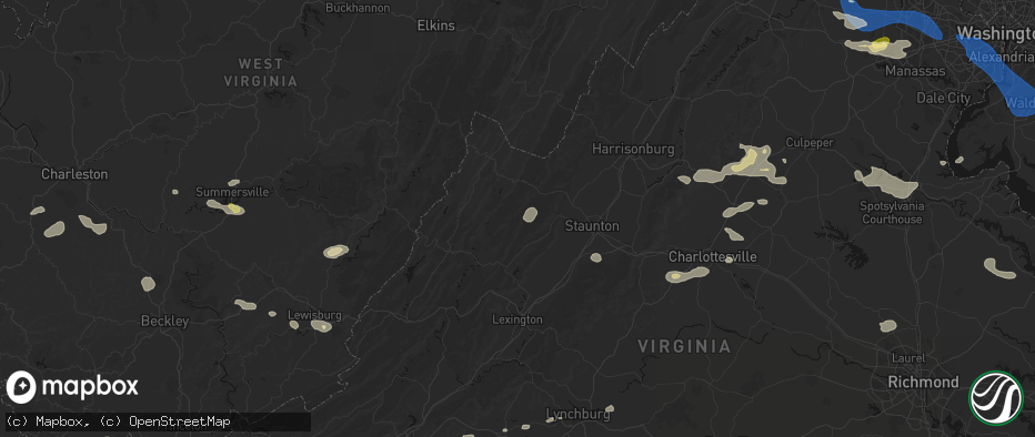Hail map in Deerfield, VA on June 12, 2026
