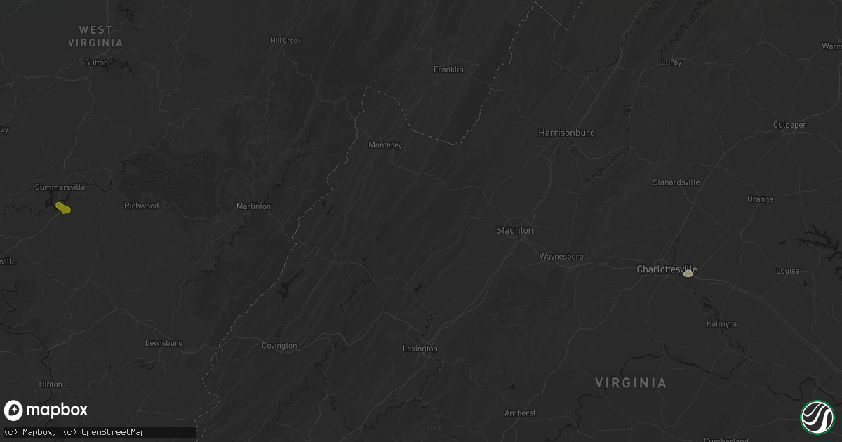 Hail map in Deerfield, VA on June 12, 2026
